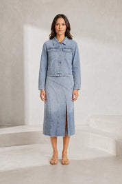 Ensemble veste jean et jupe midi | Lounelle Paris