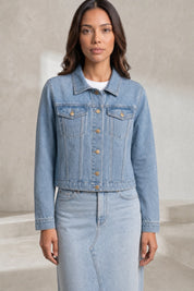 Ensemble veste jean et jupe midi | Lounelle Paris