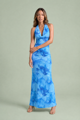 Printed Backless Maxi Dress
