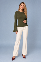 Flared short sleeve top