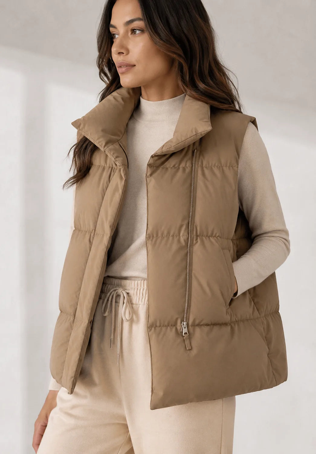Gilet matelassé court col montant | Lounelle Paris