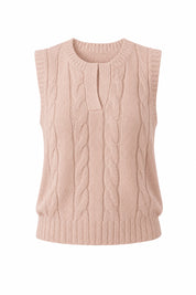 Gilet sans manches rose poudré torsadé | Lounelle Paris