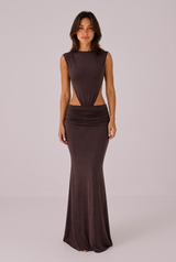 Cut-Out Waist Backless Maxi Dress