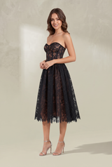 Lace Strapless Bustier Dress