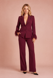 Ensemble tailleur manches plume | Porté sur une autre silhouette | Lounelle Paris