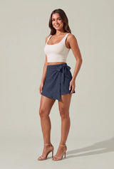 High-Waisted Wrap Skort