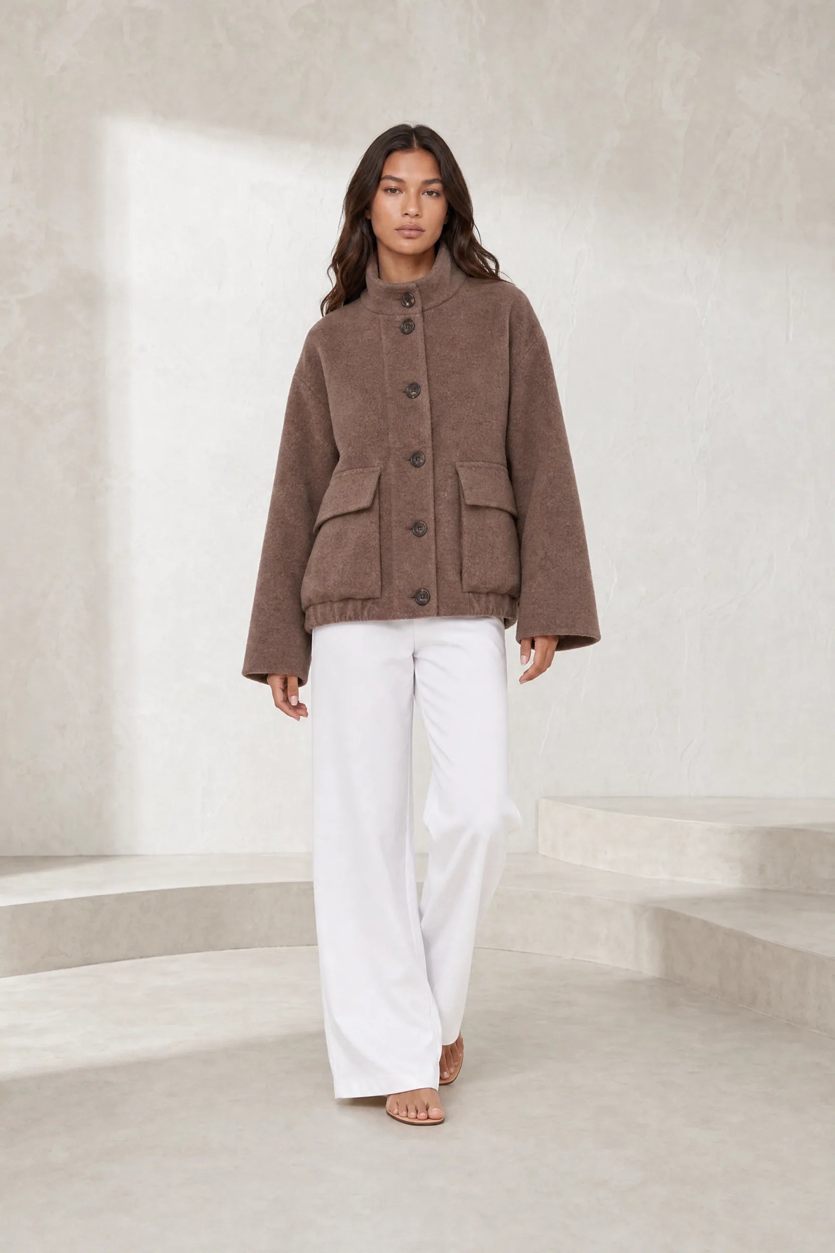 Manteau court ample à boutons | Lounelle Paris