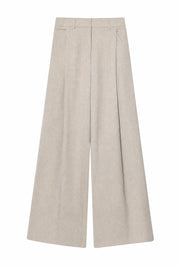 Pantalon beige large plissé | Lounelle Paris