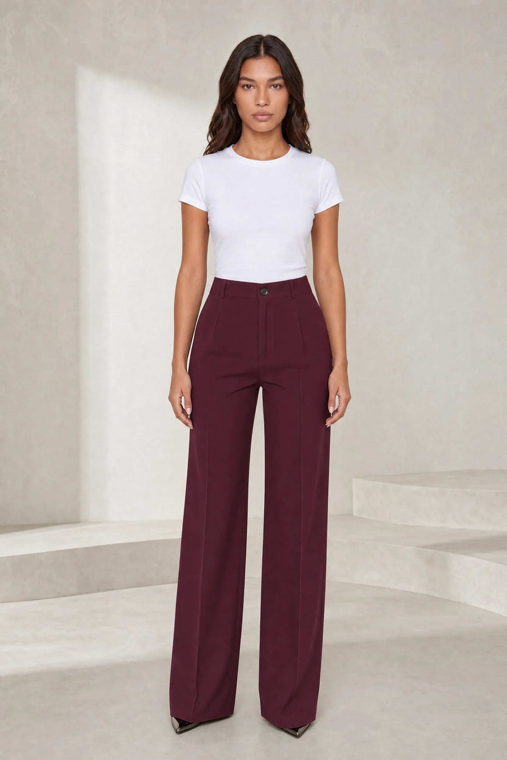 Pantalon de tailleur fluide taille haute | Lounelle Paris
