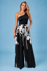 Floral Print Wide-Leg Pants