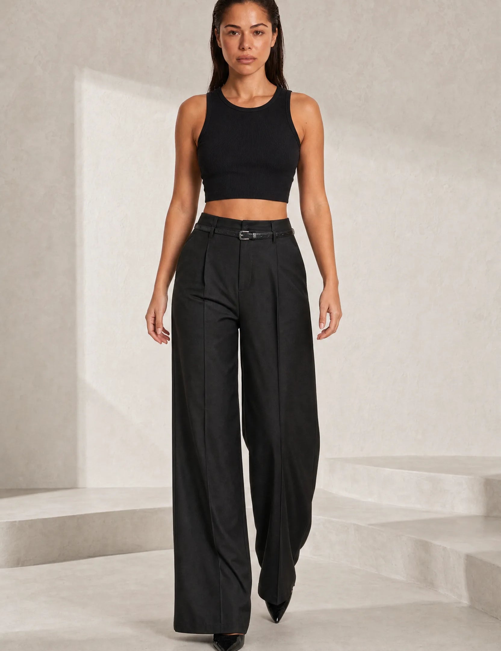 Pantalon large taille haute | Lounelle Paris