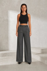 High-waisted wide-leg pants