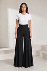 High-waist wide-leg flowy pants