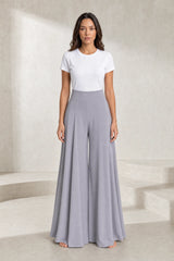 High-waist wide-leg flowy pants
