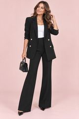 Tailored Black Double-Breasted Set