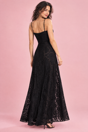 Robe longue fleurie noire | Vue de dos | Lounelle Paris