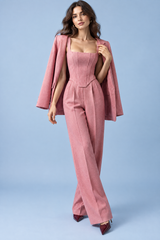Three-Piece Pink Corset Suit