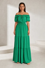 Off-shoulder ruffle dress