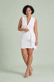 Robe col blazer sans manches | Porté sur une autre silhouette | Lounelle Paris