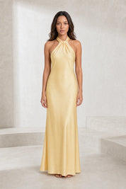 Robe jaune col licou dos nu | Lounelle Paris