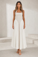 Robe longue abricot col licou dos nu