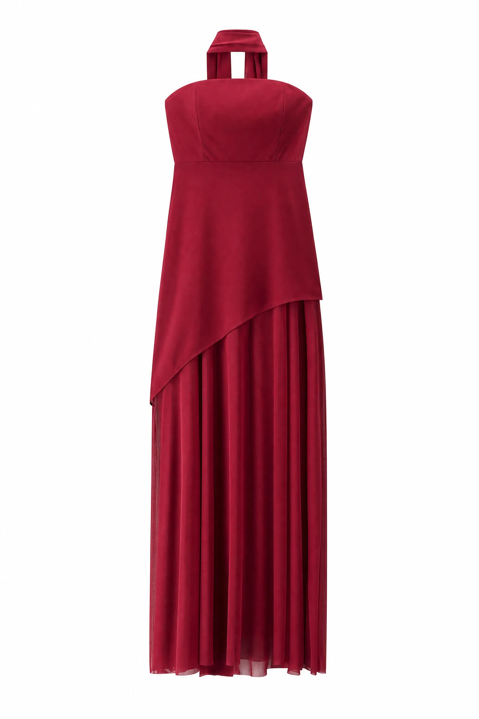 Robe longue asymétrique avec tour de cou | Lounelle Paris