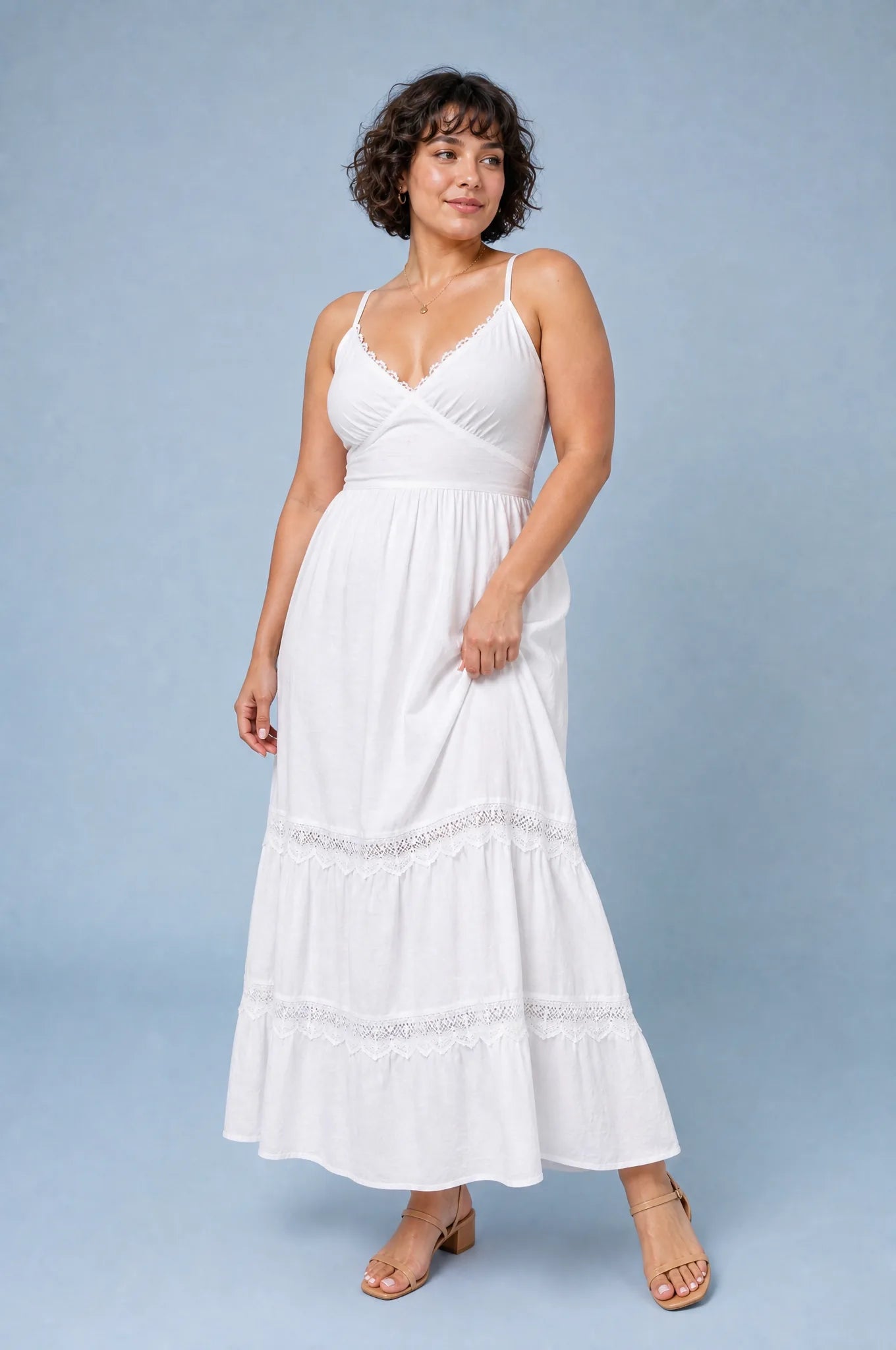 Robe longue blanche dos nu | Porté sur une autre silhouette | Lounelle Paris