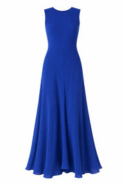 Robe longue bleue fluide sans manches | Lounelle Paris