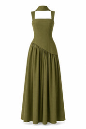 Robe longue col halter à lacets | Lounelle Paris