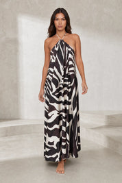Robe longue col licou imprimé animalier | Lounelle Paris