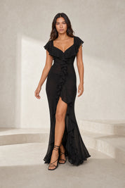 Robe longue fendue à volants | Lounelle Paris