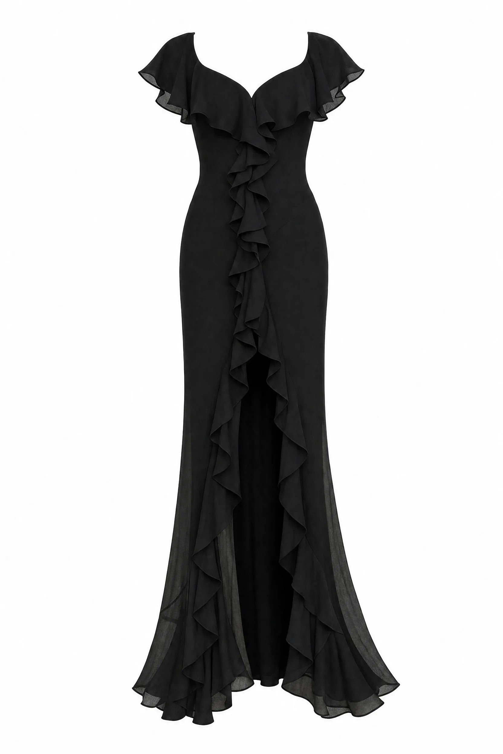 Robe longue fendue à volants | Lounelle Paris