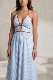 Robe longue rayée dos nu | Lounelle Paris