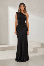Robe longue satinée à une épaule | Lounelle Paris