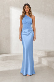 Robe longue satinée à une épaule | Lounelle Paris