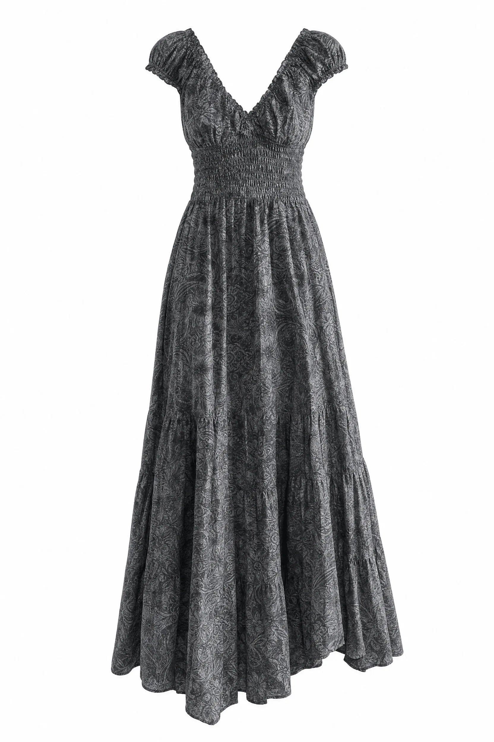 Robe longue smockée à imprimé floral | Lounelle Paris
