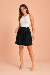 High-Waisted Pleated Shorts