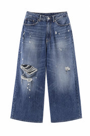 Short en jean large bleu délavé | Lounelle Paris