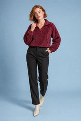 High-Neck Fleece Quarter-Zip Sweatshirt