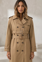 Trench long camel double ceinture | Lounelle Paris