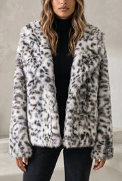 Veste ample fausse fourrure imprimé animalier | Lounelle Paris