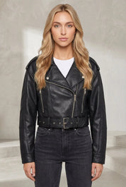 Veste biker noire asymétrique | Lounelle Paris