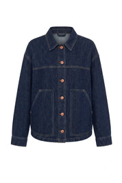 Veste en jean bleu foncé ample | Lounelle Paris