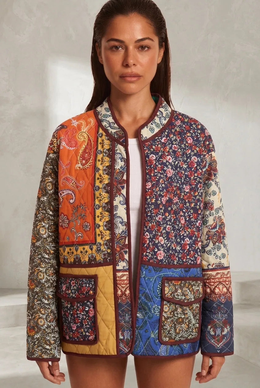 Veste matelassée patchwork coupe ample | Lounelle Paris
