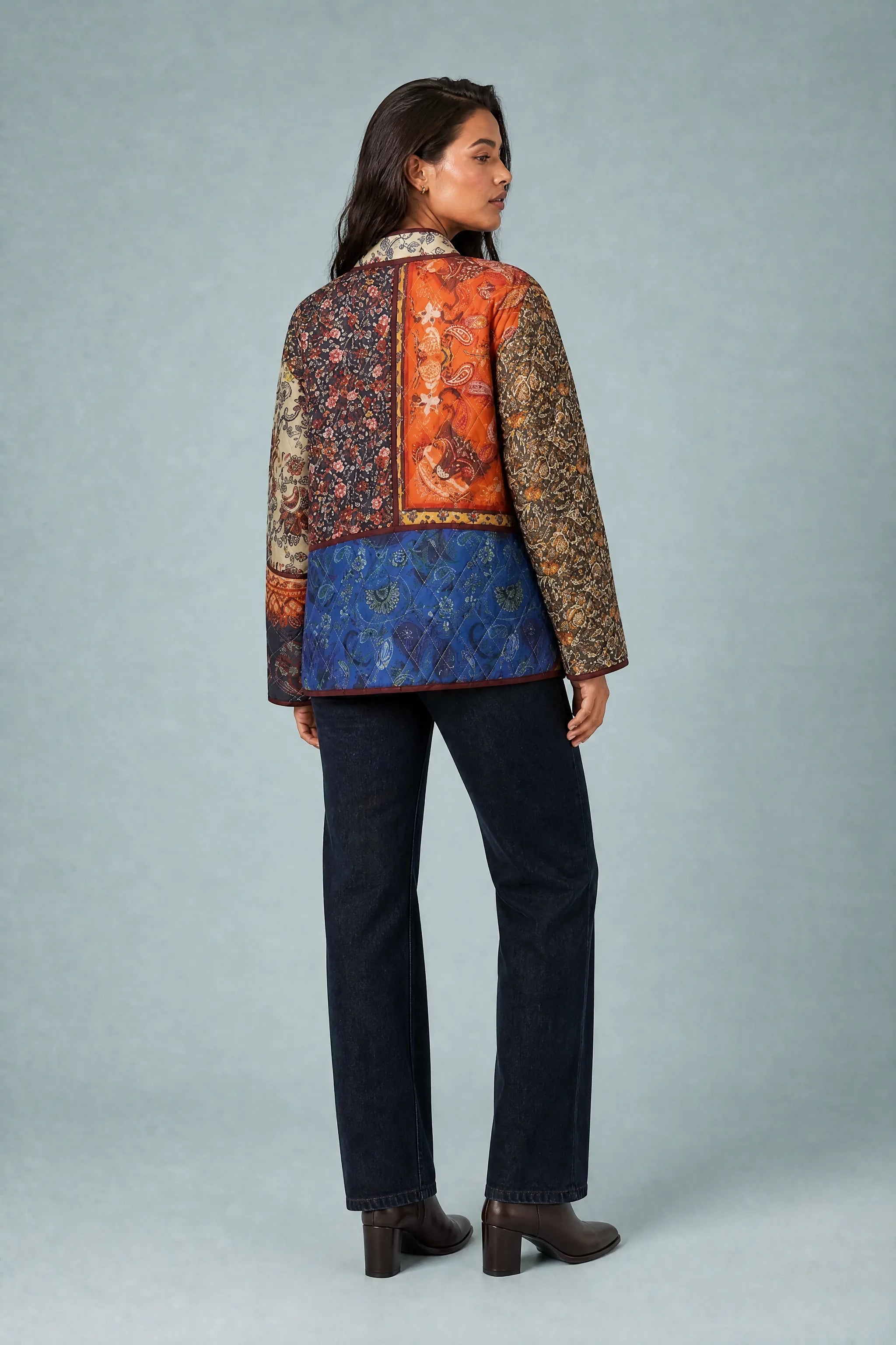 Veste matelassée patchwork coupe ample | Vue de dos | Lounelle Paris